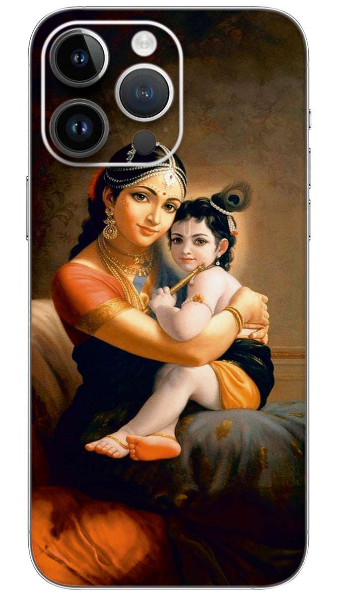 MATA YASHODA JI WITH KRISHNA Mobile Skin Wrap