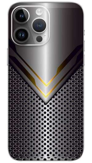 Metallic Yellow Light Arrow Mesh Mobile Skin Wrap