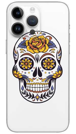 Mexican skull flower design  Mobile Skin Wrap