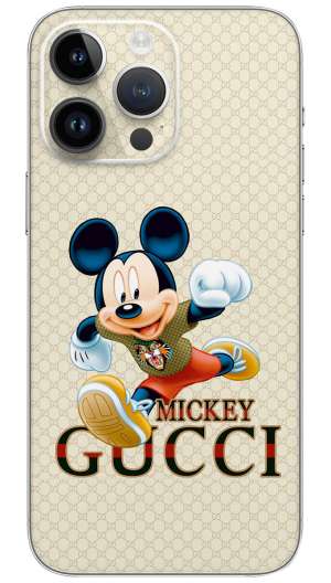 Mickey Mouse with gucci symbol  Mobile Skin Wrap