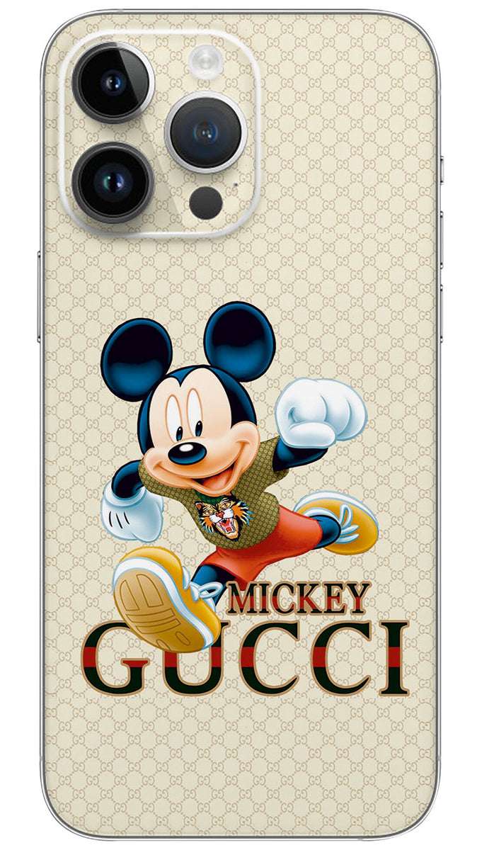 Mickey Mouse with gucci symbol  Mobile Skin Wrap