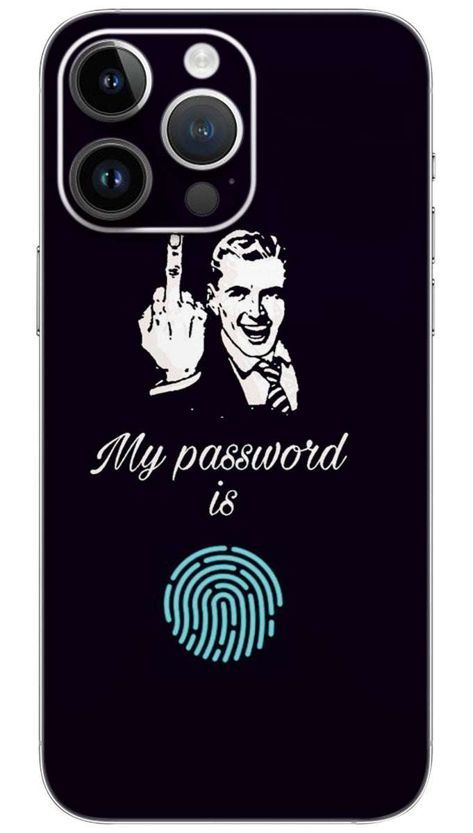 middle finger Is my password quotes Mobile Skin Wrap