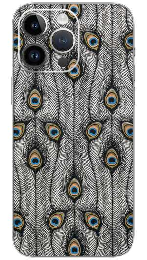 Modern Art Peacock Feather pattern Mobile Skin Wrap