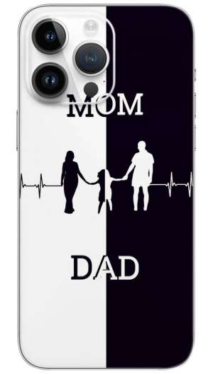 MOM DAD WBLACK AND WHITE THEME Mobile Skin Wrap