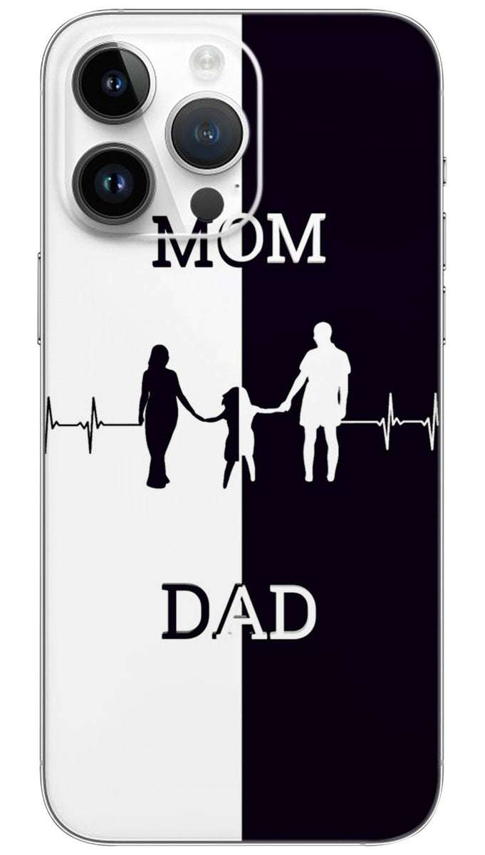 MOM DAD WBLACK AND WHITE THEME Mobile Skin Wrap