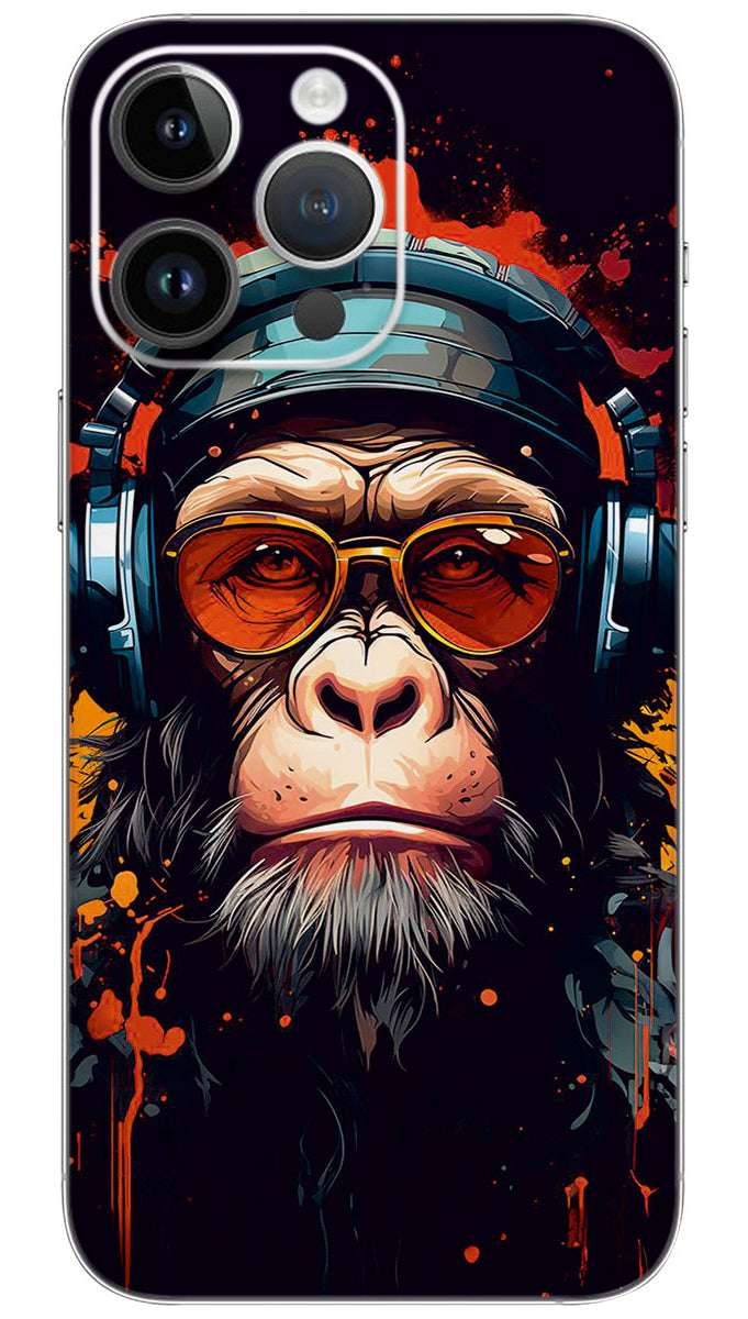 Music monkey cartoon  Mobile Skin Wrap