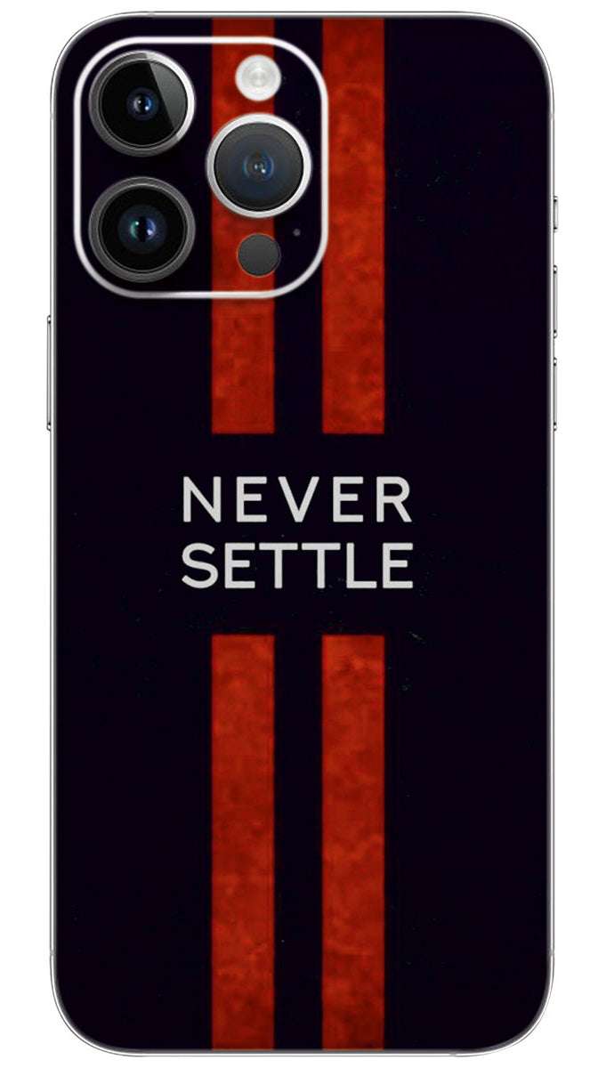 Never settle quotes Mobile Skin Wrap