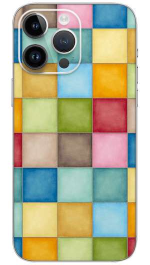Pastel Squares Abstract Mobile Skin Wrap