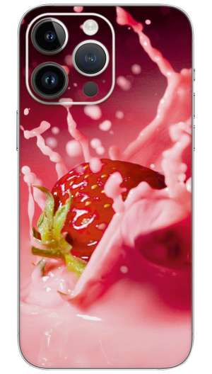 Pink strawberry  Mobile Skin Wrap