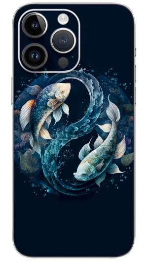 Pisces zodiac sign on space Mobile Skin Wrap