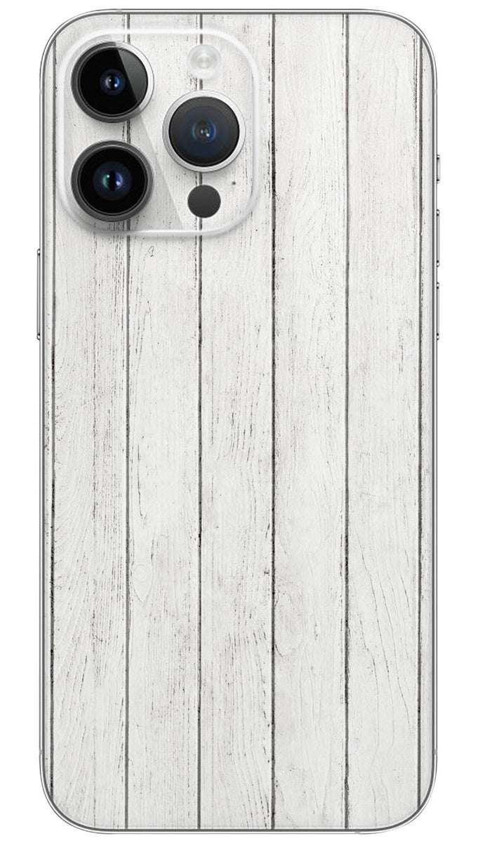 Pristine White Wooden Texture pattern Mobile Skin Wrap