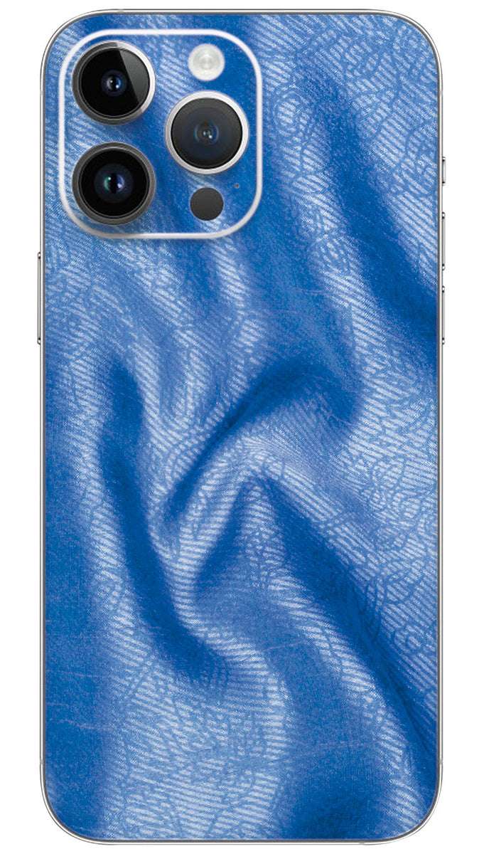 Royal blue fabric pattern Mobile Skin Wrap
