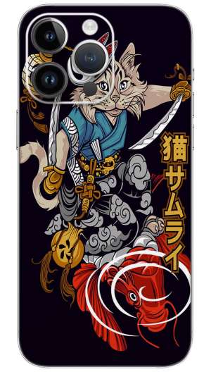 Samurai Cat Mobile Skin Wrap