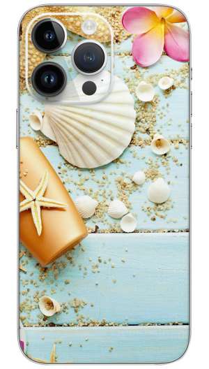 Shells Starfish On Sea Shore Bath Mobile Skin Wrap