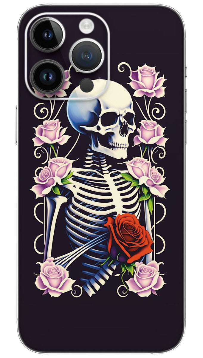 Skeleton Holding Roses Mobile Skin Wrap
