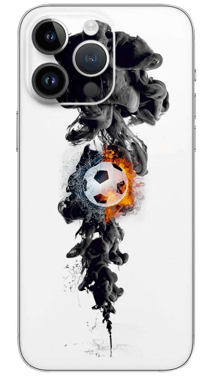 Soccer ball in fire Mobile Skin Wrap