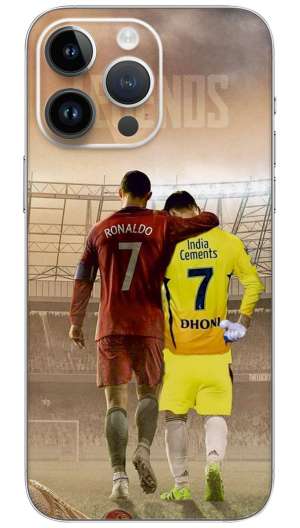 The legends ronaldo and ms dhoni  Mobile Skin Wrap