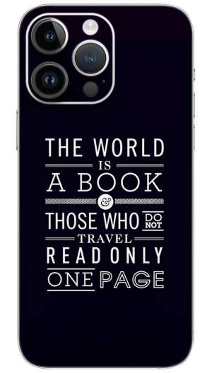 The World is a Book quotes Mobile Skin Wrap