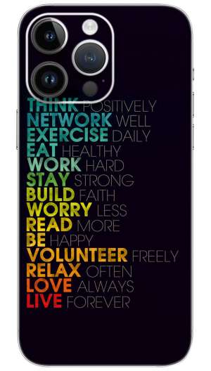 Think Positively Network Well Exercise Daily  quotes Mobile Skin Wrap