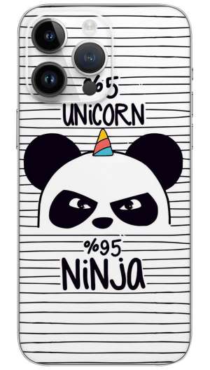 Unicorn ninja cartoon  Mobile Skin Wrap