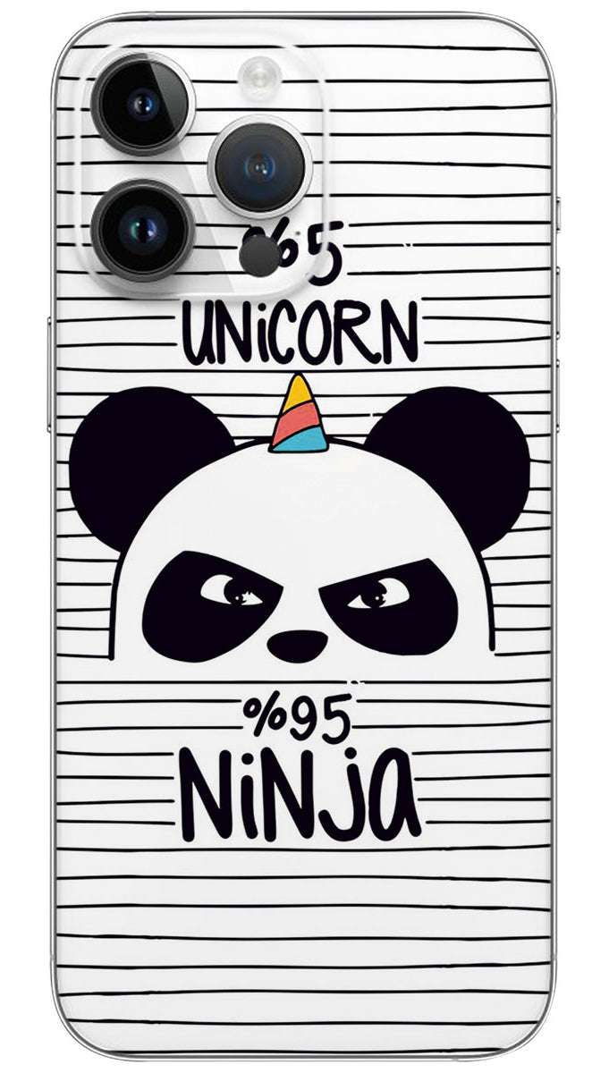 Unicorn ninja cartoon  Mobile Skin Wrap