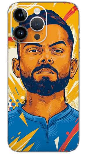 Virat Kohli Vector Art Mobile Skin Wrap