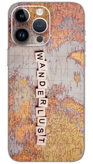 Wanderlust Map world Mobile Skin Wrap