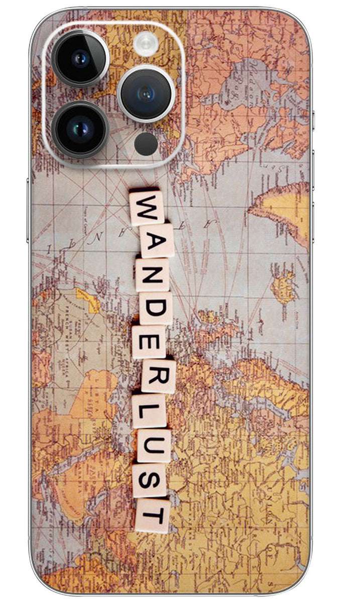 Wanderlust Map world Mobile Skin Wrap