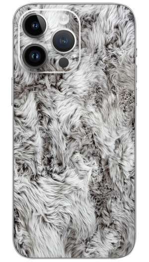 white color Faux Fur Throw Mobile Skin Wrap