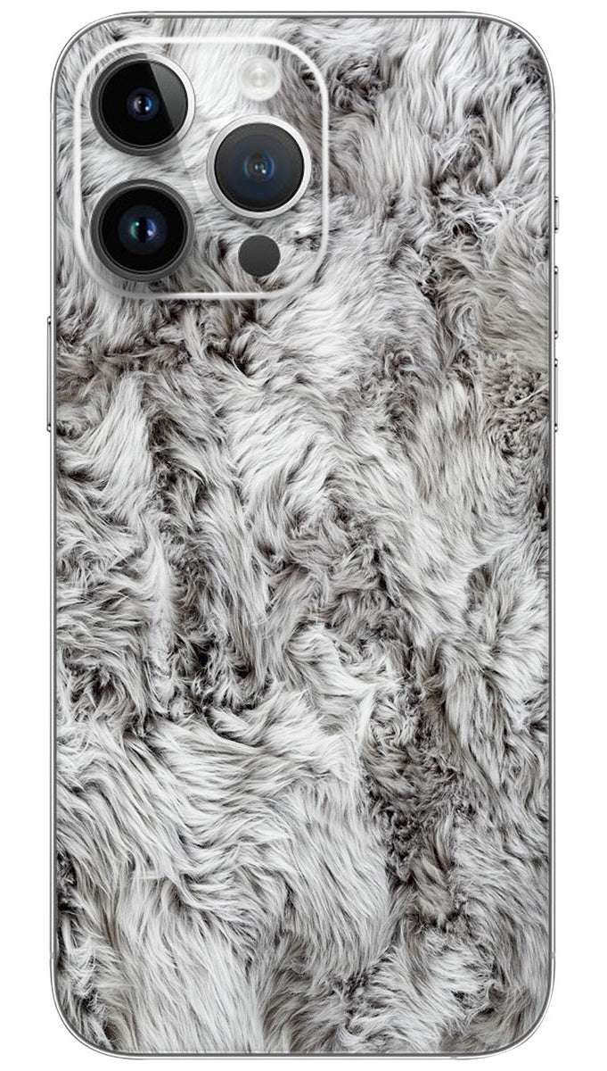 white color Faux Fur Throw Mobile Skin Wrap