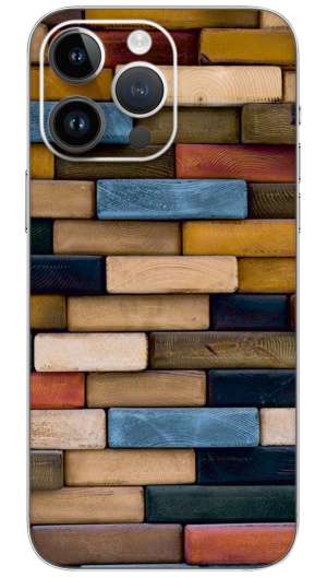 Wooden Bricks Wall pattern Mobile Skin Wrap