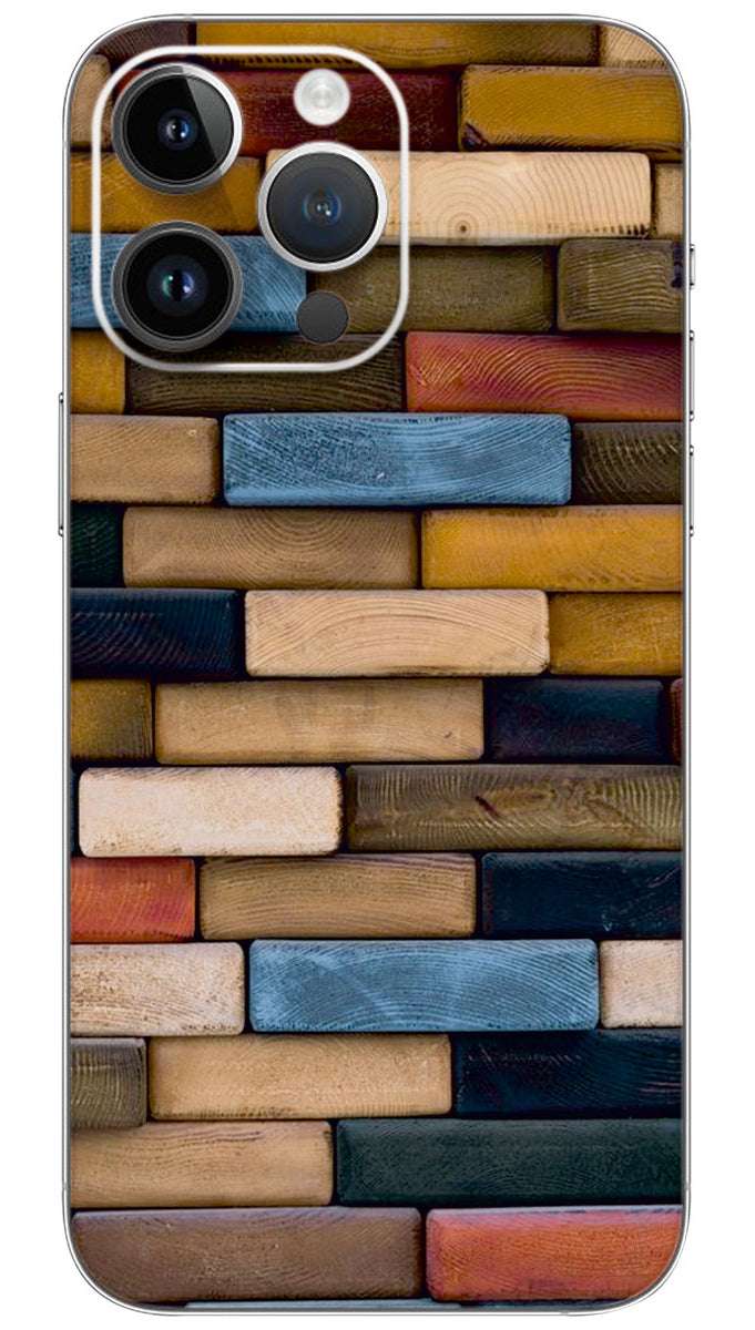 Wooden Bricks Wall pattern Mobile Skin Wrap