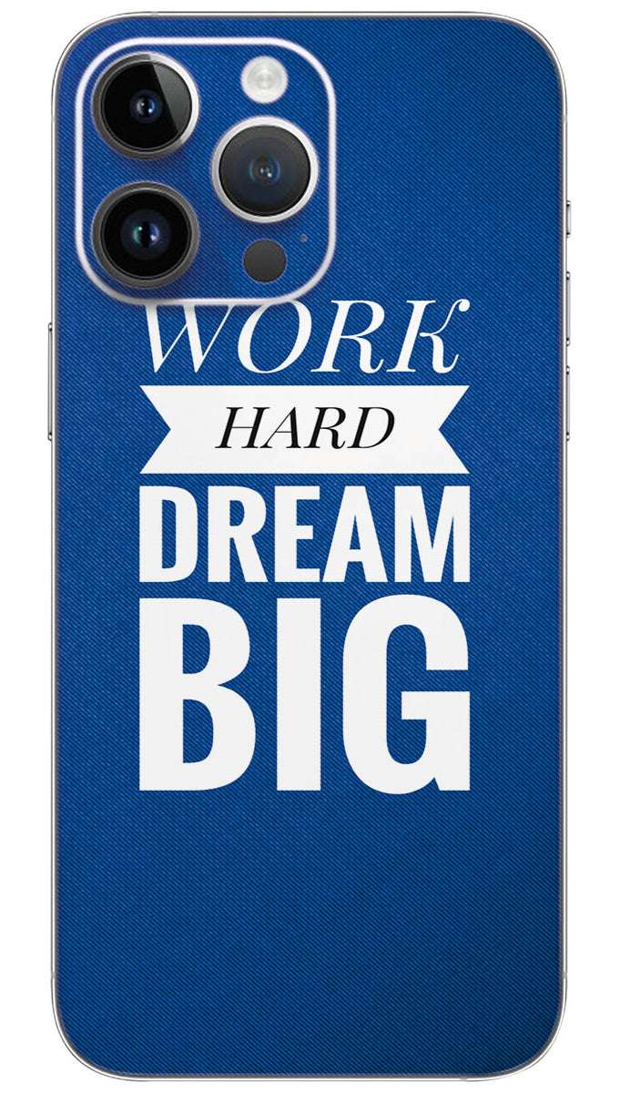 Work hard dreambig quotes Mobile Skin Wrap