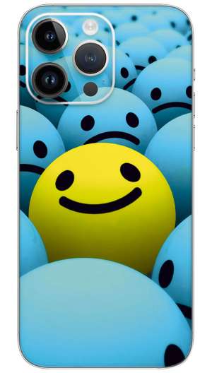 Yellow emoji cartoon  Mobile Skin Wrap