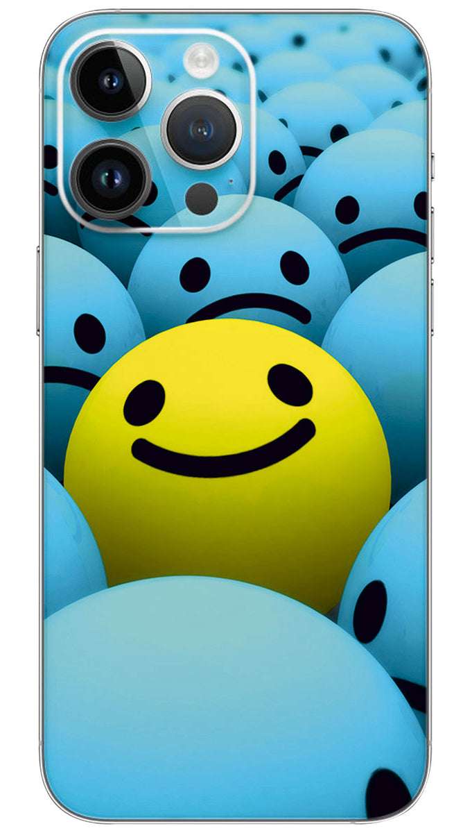 Yellow emoji cartoon  Mobile Skin Wrap