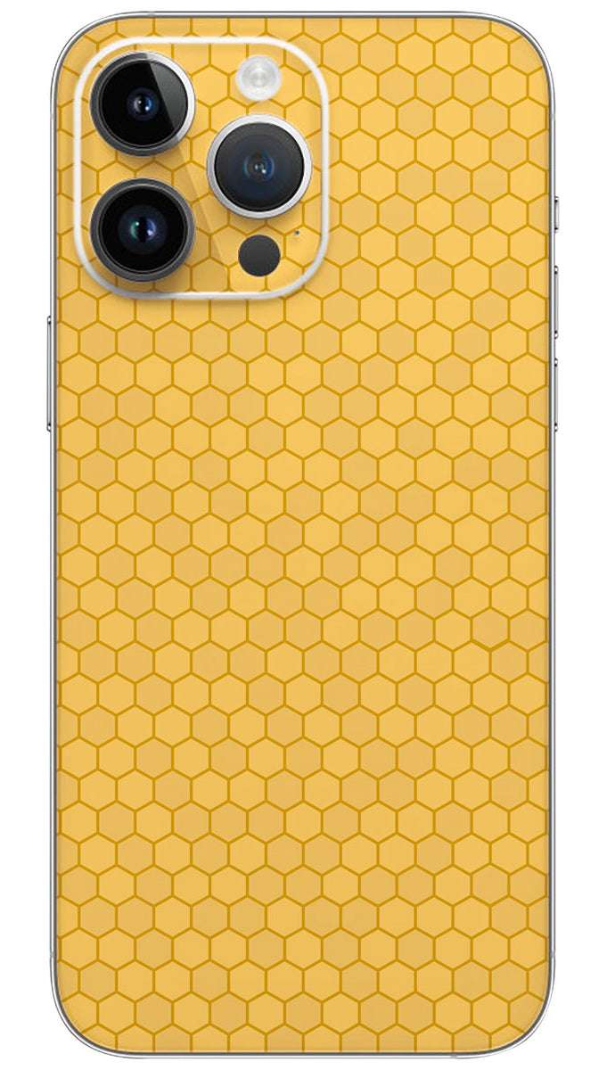 Yellow hexagonal honeycomb pattern Mobile Skin Wrap