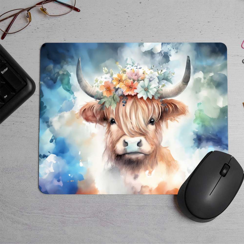 Baby cow art  Printed Mouse Pad
