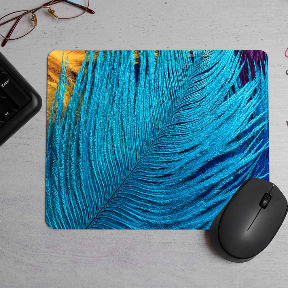 Beautiful abstract blue feather Printed Mouse Pad