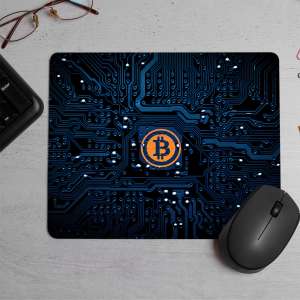 Bitcoin Circuit Printed Mouse Pad