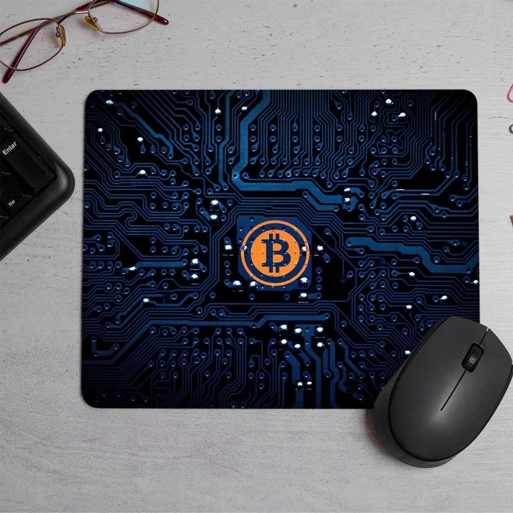 Bitcoin Circuit Printed Mouse Pad
