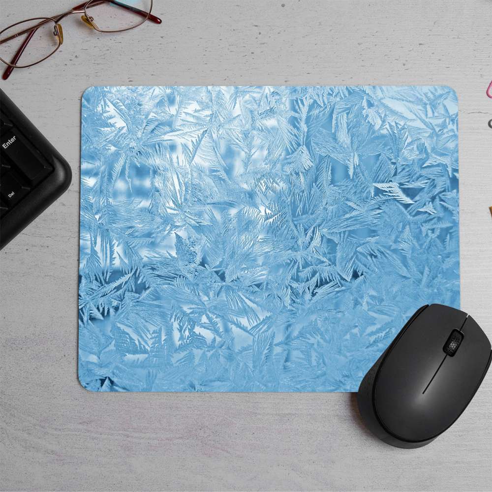 Blue ice texture background Printed Mouse Pad