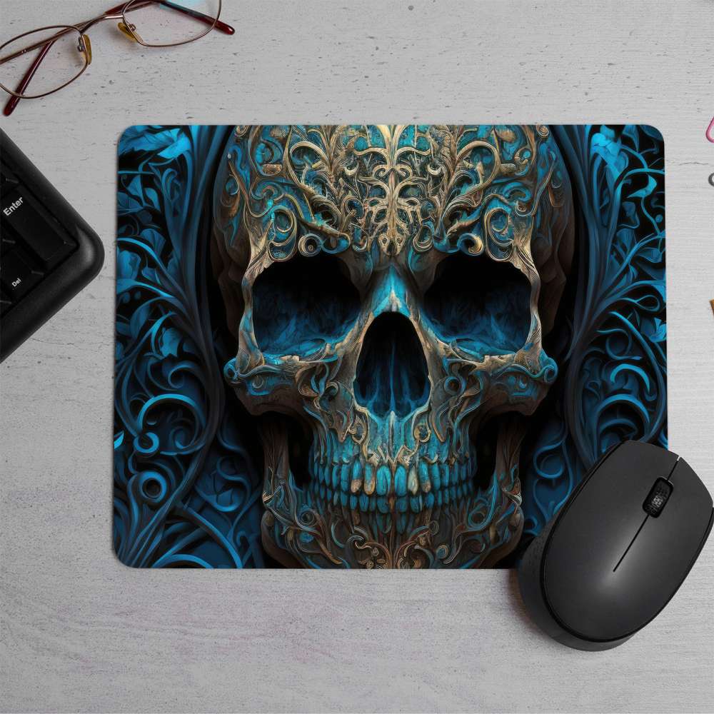 Blue Skull  Printed Mouse Pad