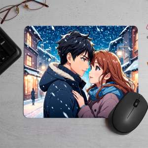 Boy and girl couple anime Printed Mouse Pad