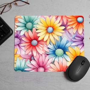 Brightly colored flower Printed Mouse Pad