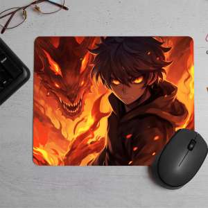 Demon Boy with Horns Printed Mouse Pad