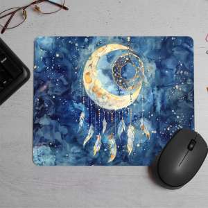 Dreamcatcher made out of a brightly moon Printed Mouse Pad