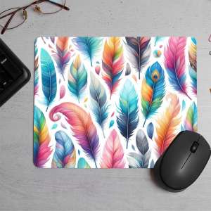 Fluffy feathers texture Printed Mouse Pad