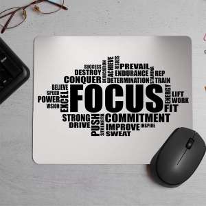 FOCUS word cloud quotes Printed Mouse Pad