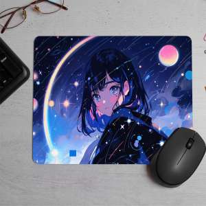 Girl Anime  in space Printed Mouse Pad