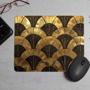 Gold geometric art  Printed Mouse Pad